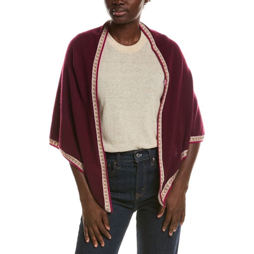 Forte Cashmere Triangle Cashmere Scarf Wrap, Red